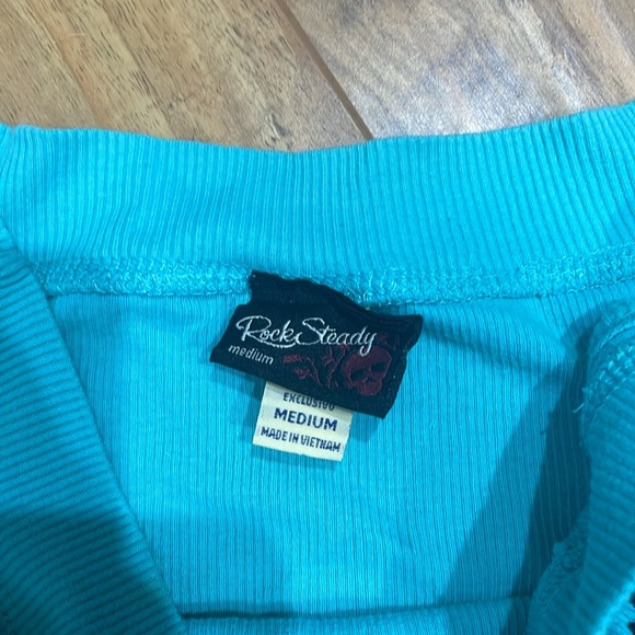 RockSteady Teal/Aqua Ribbed Top M - Picture 9 of 9